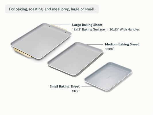 Complete Baking Sheet Bundle - Set of 4 Non-Stick Ceramic Baking Sheets - US 3738