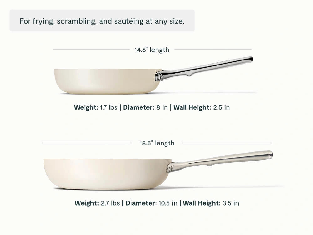 Fry Pan Duo - 8” & 10.5” Non-Stick Ceramic Fry Pans - US 9032