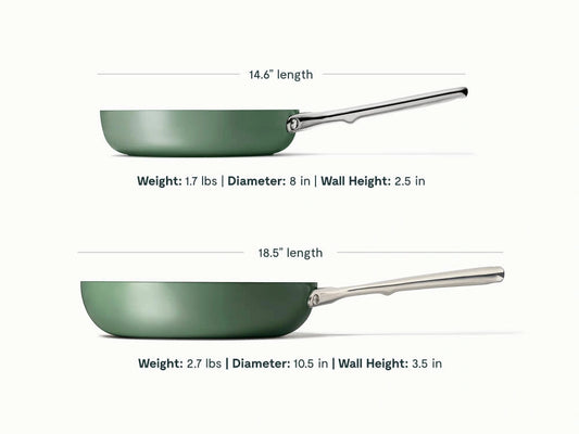 4pc Fry & Sauté Set - Non-Stick Ceramic Fry Pan, Mini Fry Pan & Sauté Pan - US 1703
