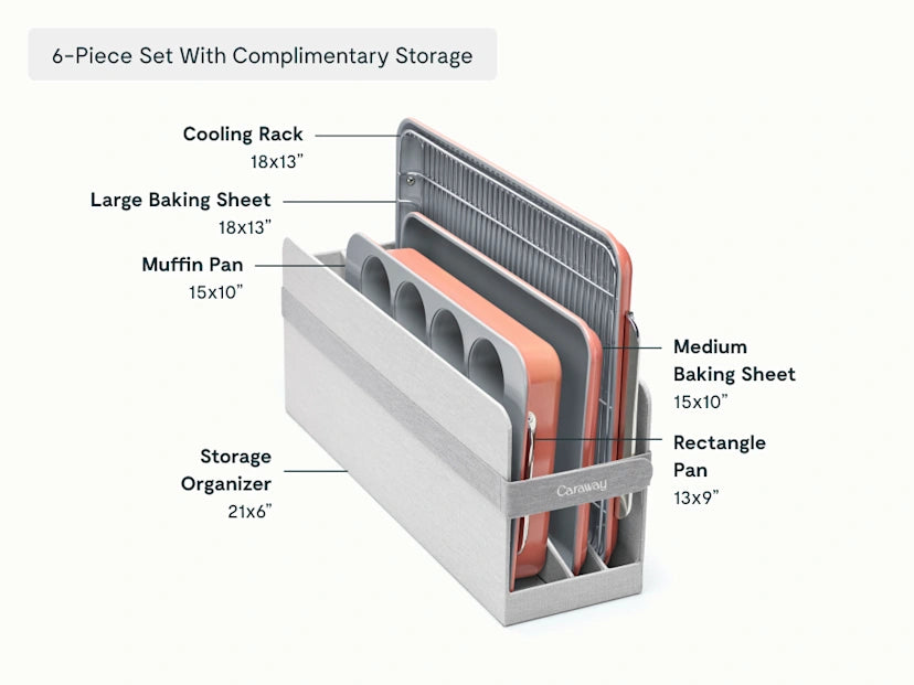 Half Bakeware Set - 6-Piece Set With Complimentary Storage - US 5856