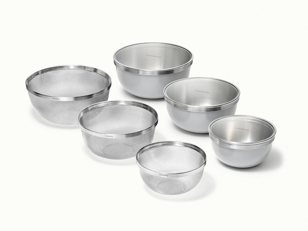 Mixing Bowl & Strainer Set - 9-Piece Set for Clean Mixing and Straining - US 4849