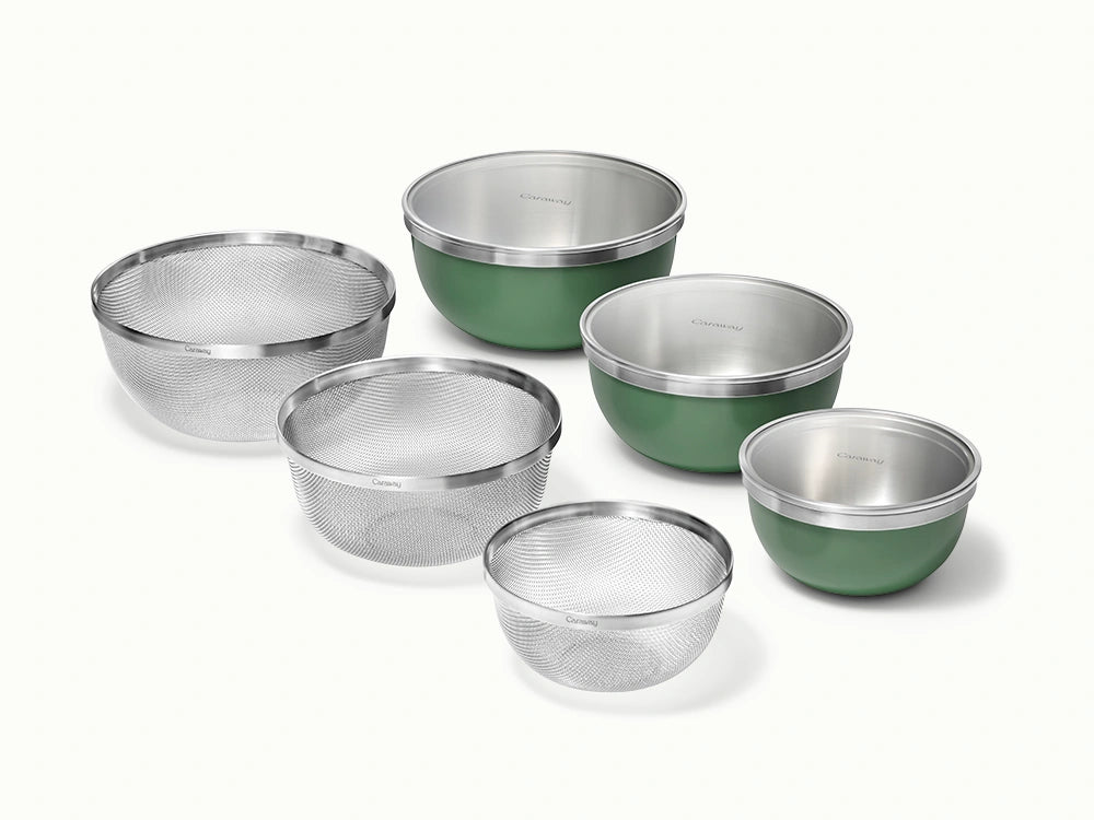 Mixing Bowl & Strainer Set - 9-Piece Set for Clean Mixing and Straining - US 3949