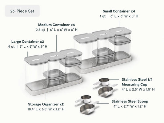 Ultimate Glass Airtight Storage Set - 26-Piece Set With Complimentary Storage - US 5978