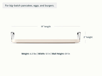 Double Burner Griddle - 19x12” Non-Stick Ceramic Pan - US 7829