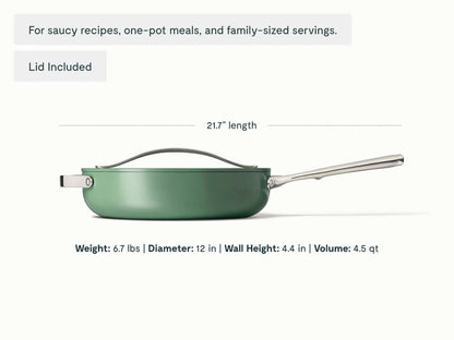Sauté Pan Duo - 4-Piece Set of Non-Stick Ceramic Pans With Lids - US 8663