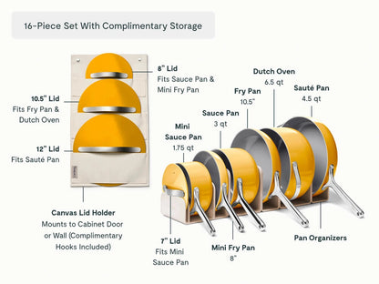 Cookware &amp; Minis Set - 16-Piece Ceramic Set With Complimentary Storage - US 1355