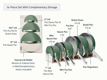 Full Ceramic Cookware Bundle - 31-Piece Ceramic Set With Complimentary Storage - US 7550
