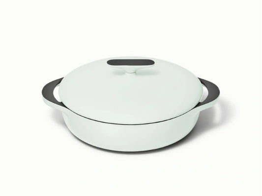 3.5 qt Enameled Cast Iron Braiser - 3.5qt Braiser for slow cooking lamb shanks, baked pasta, or roasted chicken. - US 8068