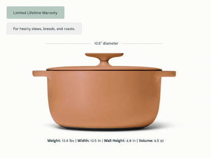 6.5 qt Enameled Cast Iron Dutch Oven - 6.5qt Dutch Oven with excellent heat retention for hearty stews, breads, and roasts. - US 7439