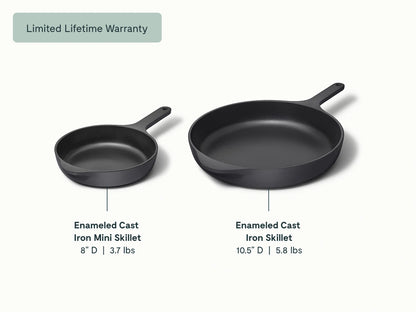 Enameled Cast Iron Skillet Duo - Durable Pair With Excellent Heat Retention - US 0839