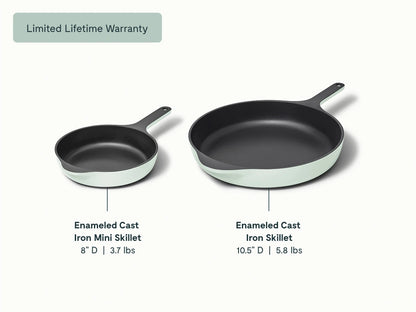 Enameled Cast Iron Skillet Duo - Durable Pair With Excellent Heat Retention - US 1283