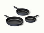 Enameled Cast Iron Skillet Trio - 3-Piece Set With Excellent Heat Retention - US 5550