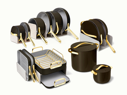 Full Ceramic Cookware Bundle - 31-Piece Ceramic Set With Complimentary Storage - US 3694