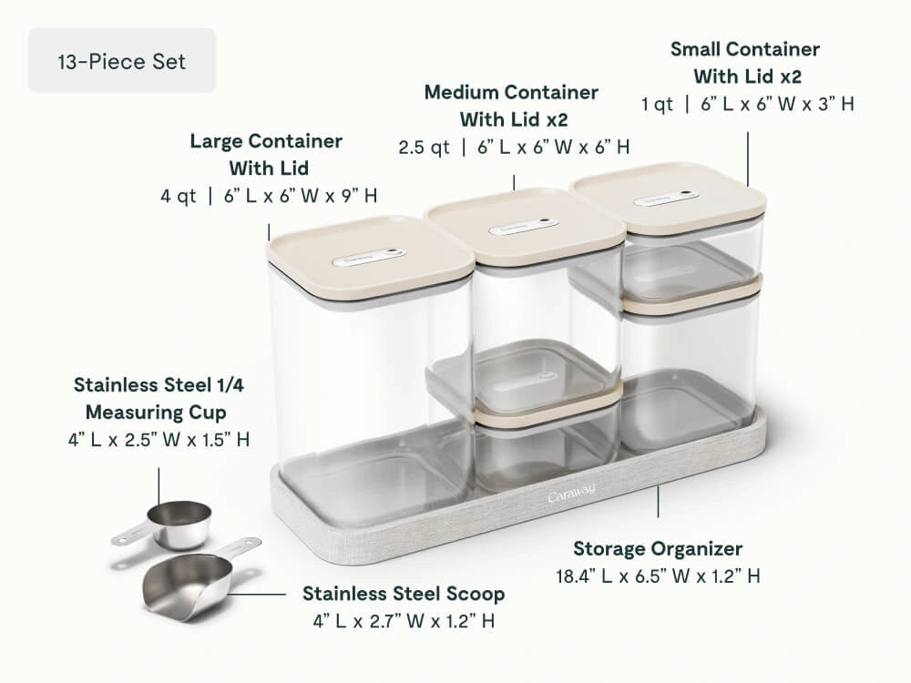 Glass Airtight Container Set - 13-Piece Set With Complimentary Storage - US 9526