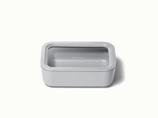 Medium Storage Container - Ceramic-coated 6.6 cup glass Container built for clean storing. - US 3808