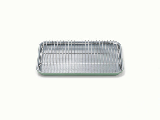 Small Baking &amp; Cooling Duo - 13x9” Non-Stick Ceramic Sheet With Steel Rack - US 7405