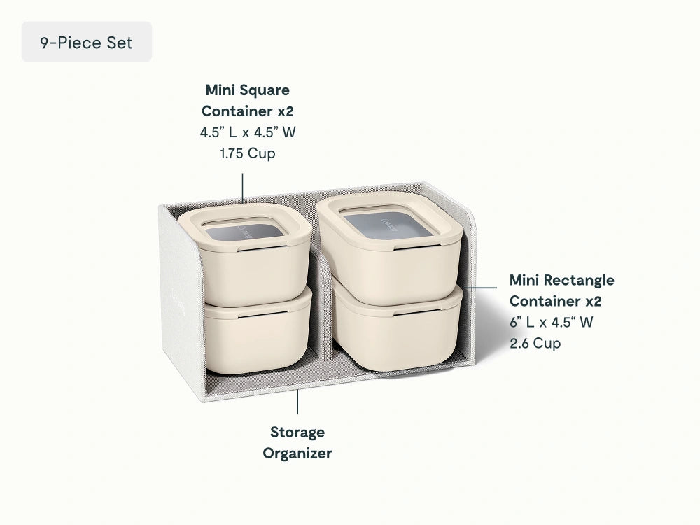Mini Food Storage Set - 9-pc set of clean, compact storage for meal prep and organization. - US 5987