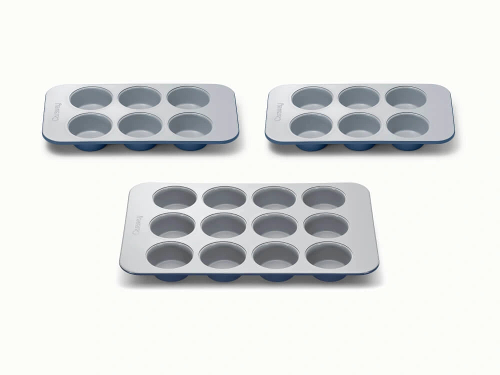 Muffin Pan Trio - 12-Cup &amp; 6-Cup Non-Stick Ceramic Muffin Pans - US 2532