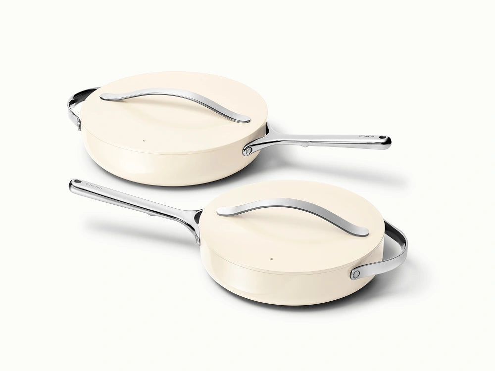 Sauté Pan Duo - 4-Piece Set of Non-Stick Ceramic Pans With Lids - US 7290