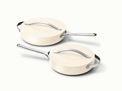 Sauté Pan Duo - 4-Piece Set of Non-Stick Ceramic Pans With Lids - US 7290