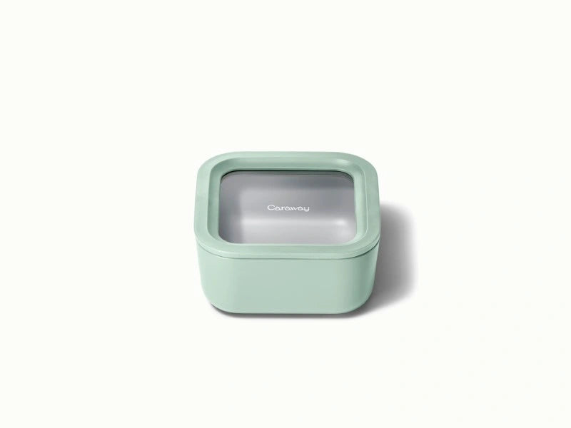 Small Storage Container - Ceramic-coated 4.4 cup glass Container built for clean storing. - US 2217