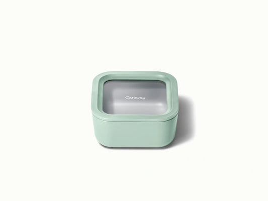 Small Storage Container - Ceramic-coated 4.4 cup glass Container built for clean storing. - US 2217