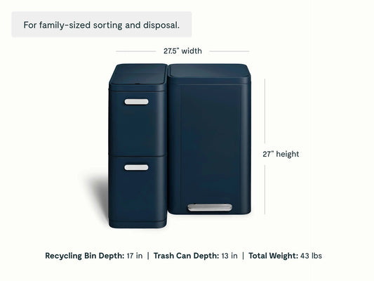 Trash &amp; Recycling Duo (Rectangular) - A Cohesive System for Clean Sorting &amp; Disposal - US 8372